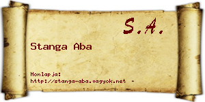 Stanga Aba névjegykártya